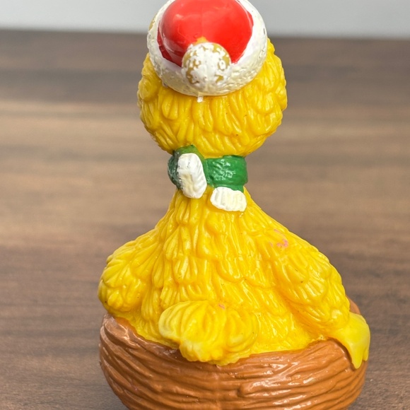 VINTAGE Sesame Street BIG BIRD Santa Hat Christmas Nest Applause PVC Toy Figure - Picture 6 of 8